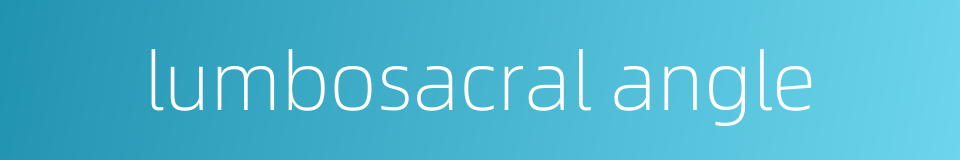 lumbosacral angle的同义词