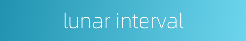 lunar interval的同义词