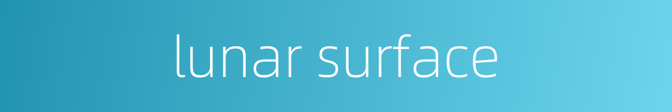 lunar surface的同义词