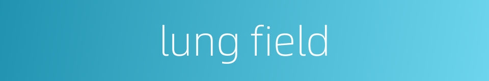 lung field的同义词