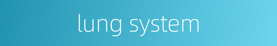 lung system的同义词