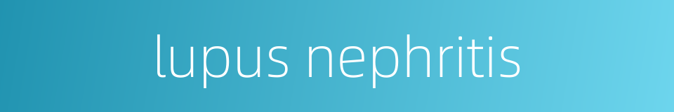 lupus nephritis的同义词
