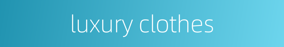 luxury clothes的同义词