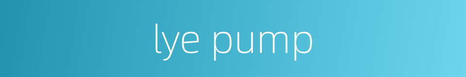 lye pump的同义词