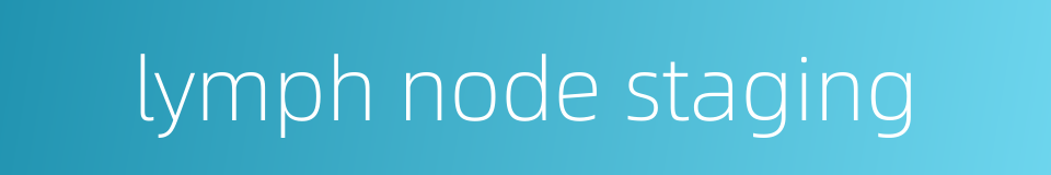 lymph node staging的同义词