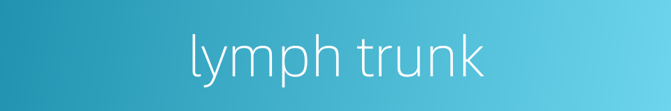 lymph trunk的同义词
