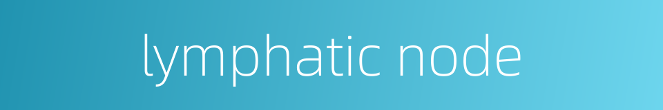 lymphatic node的同义词