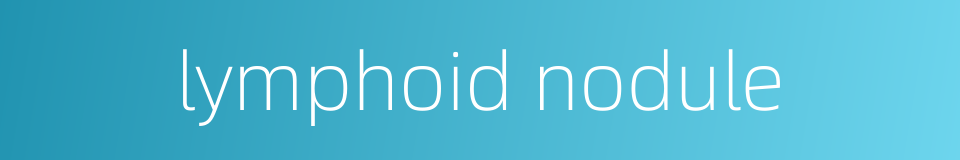 lymphoid nodule的同义词