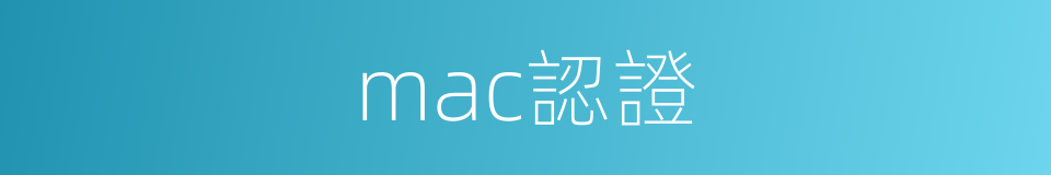 mac認證的同義詞