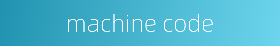 machine code的同义词