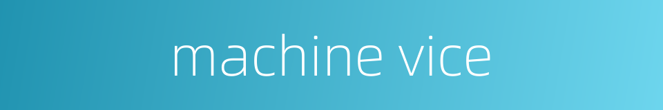 machine vice的同义词