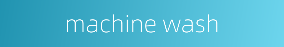 machine wash的同义词