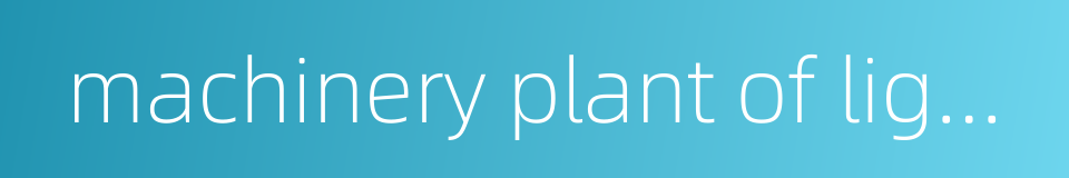 machinery plant of light industry的同义词