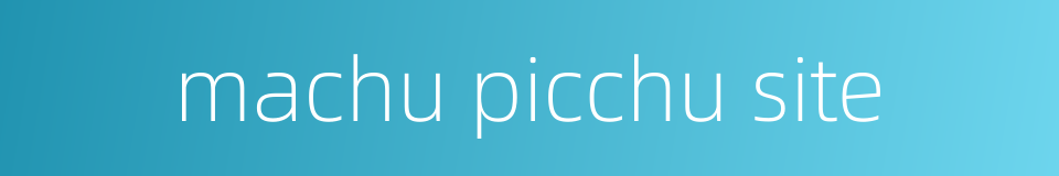 machu picchu site的同义词