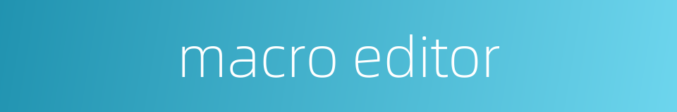 macro editor的同义词