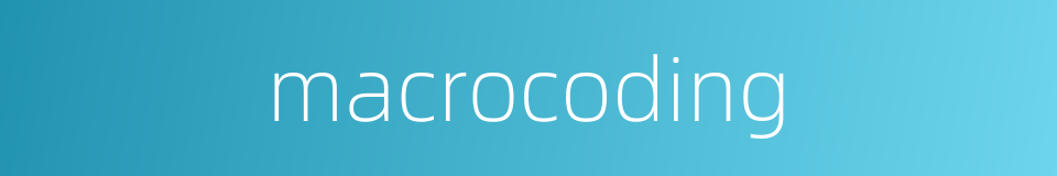 macrocoding的同义词