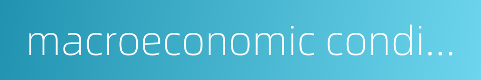 macroeconomic condition的同义词