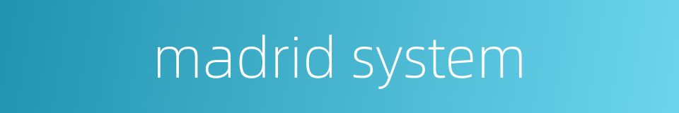 madrid system的同义词