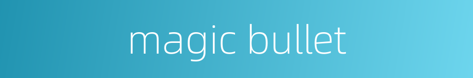 magic bullet的同义词