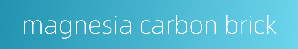 magnesia carbon brick的同义词