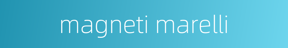 magneti marelli的同义词