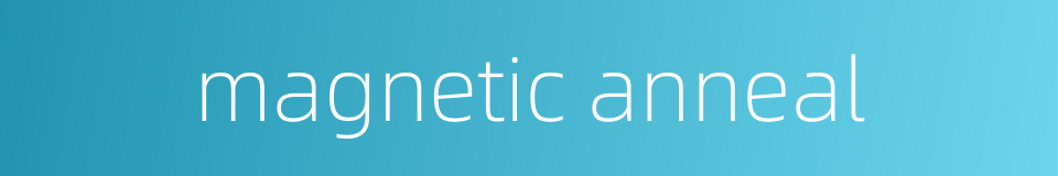magnetic anneal的同义词
