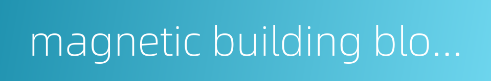 magnetic building blocks的同义词