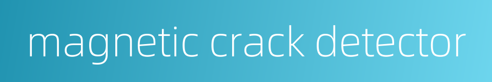 magnetic crack detector的同义词