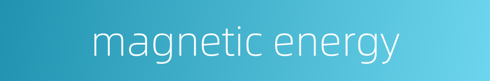 magnetic energy的同义词
