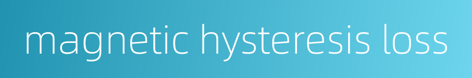 magnetic hysteresis loss的同义词