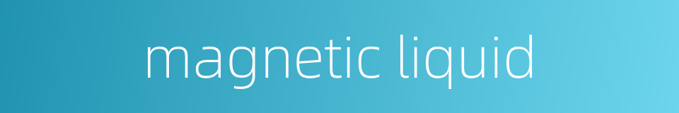 magnetic liquid的同义词