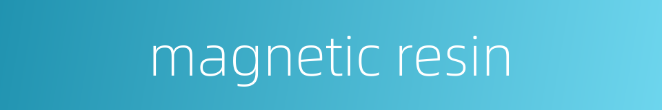 magnetic resin的同义词