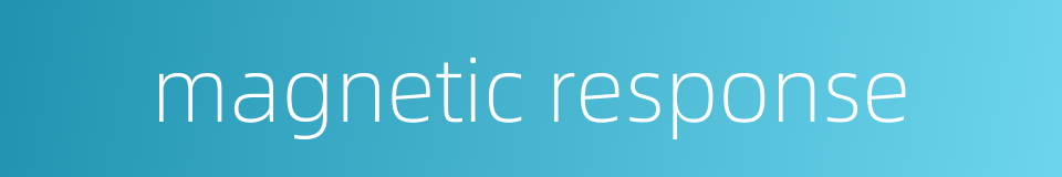 magnetic response的同义词