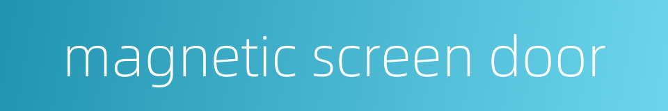 magnetic screen door的同义词