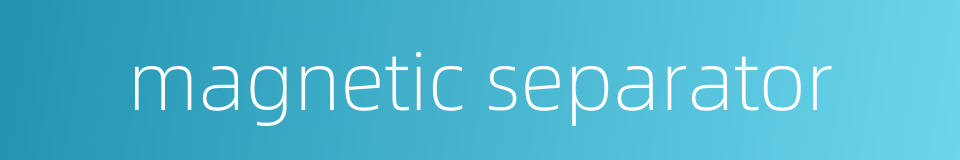 magnetic separator的同义词