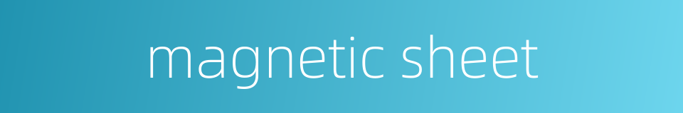 magnetic sheet的同义词