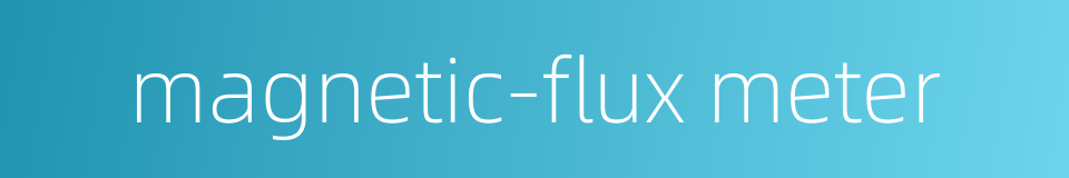magnetic-flux meter的同义词
