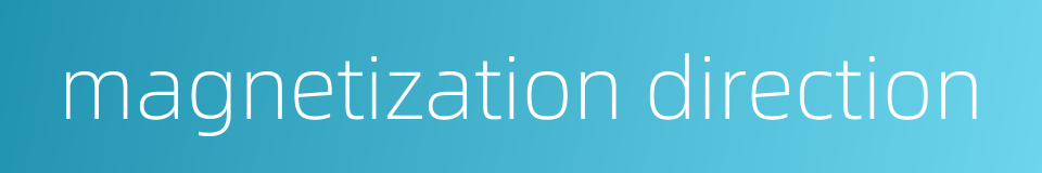 magnetization direction的同义词