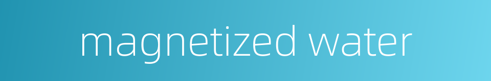 magnetized water的同义词