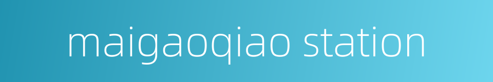 maigaoqiao station的同义词