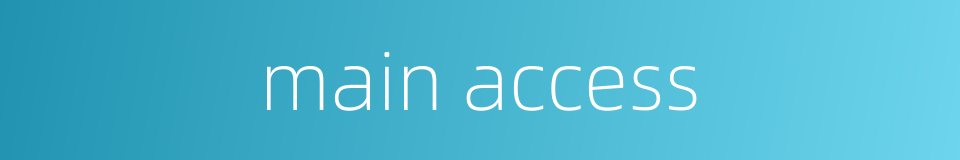 main access的同义词