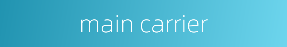 main carrier的同义词
