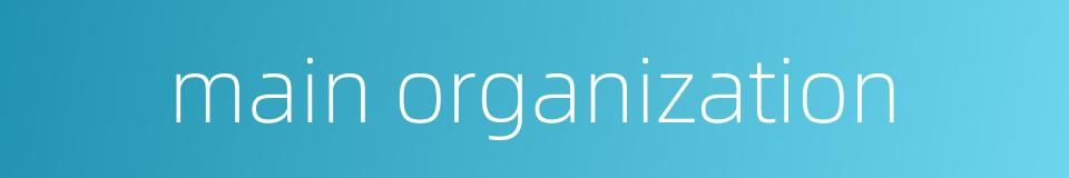 main organization的同义词