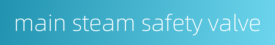 main steam safety valve的同义词