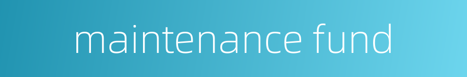 maintenance fund的同义词