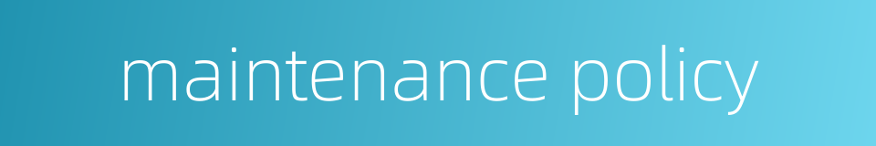 maintenance policy的同义词