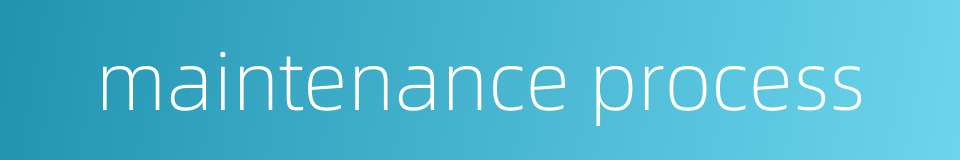 maintenance process的同义词