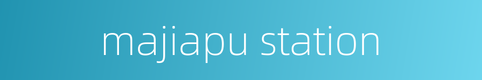 majiapu station的同义词
