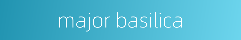 major basilica的同义词