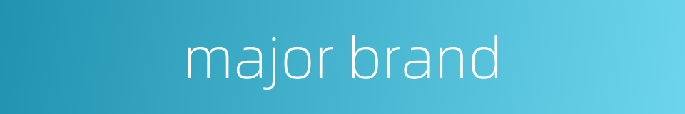 major brand的同义词
